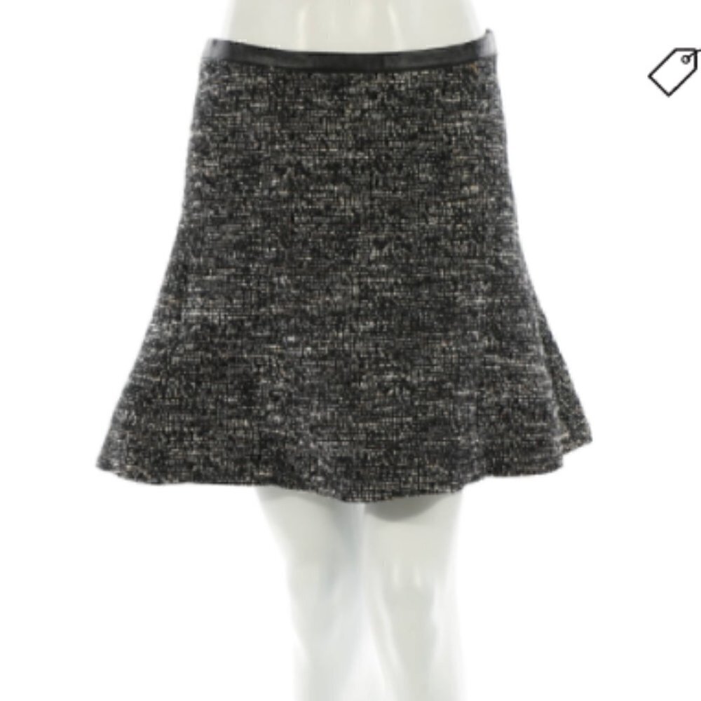 H&M SKIRT BLACK MULTI-COLOR TWEED Mini Skirt Size 12